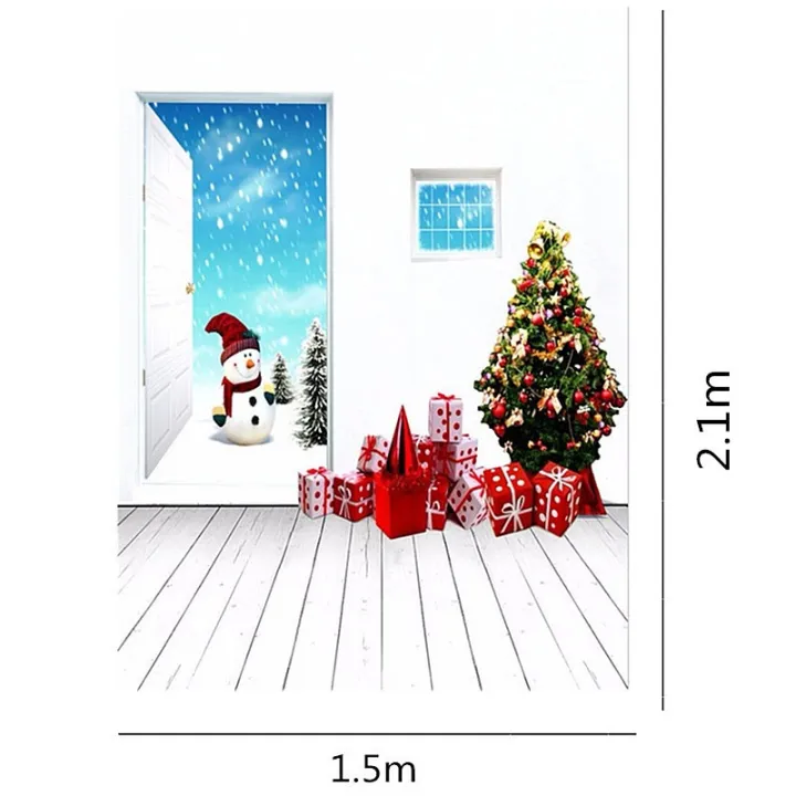 7x5ft%20Christmas%20Tree%20Snowman%20Photography%20Backdrop%20Studio%20Background%20Photoprop%20-%20Image%207