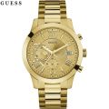 Guess Gold Dial Gold Stainless Steel Chronograph Watch For Men-W0668G4. 