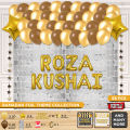 58 Pcs Roza Kushai Foil Letter Curtain Theme Collection, Ramazan Mubarak, Ramazan. Star Shape Foil Balloon, Latex Balloons, Glue Dot, Rectangle Curtain, Ramadan Islamic Festival Decoration Occasions Events, Ramdan Party Decor, Supplies : GGOfBJbG. 