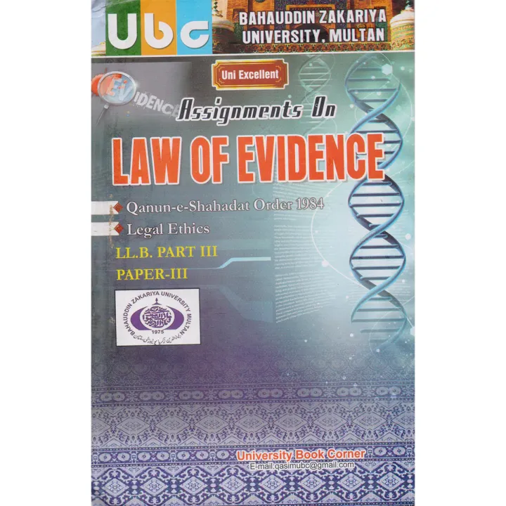 UBC Assignments on Law of Evidence Paper 3,Part 3 | Daraz.pk