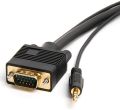 VGA SVGA Monitor Cable with Audio 50 Feet (15 Meters) HD15 (Male to Male) with 3.5mm Stereo Audio Monitor Cable 50ft (15M). 