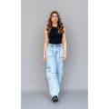 Genie Ciara Acid Wash Denim Cargo Jeans/Pants for women & girls. 