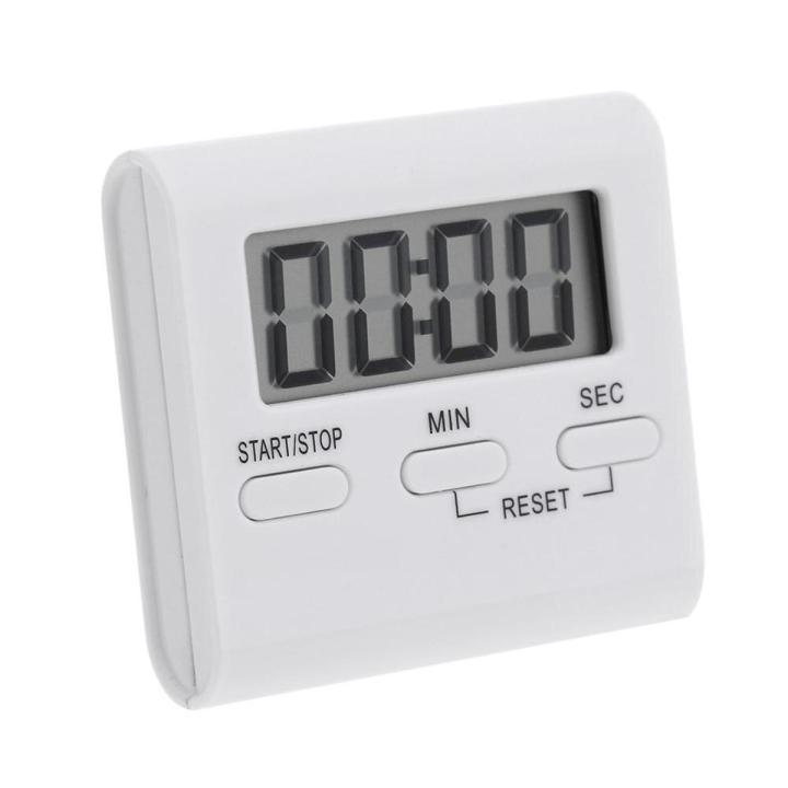 1 Pcs DIY LCD Digital Table Clock Kitchen Baking Oven Cooking Timer Magnet Alarm Clock DIY Stand White Kitchen Cooking Timer