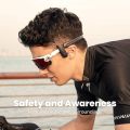 Bone Conduction Mu6 Ring Open Ear Air Conduction Headphones, Wireless Bluetooth Headphones with Microphone, Sweat Resistant Sports Headphones, 10+ Hours Playtime Headset for Music/Gaming//Running/Working. 