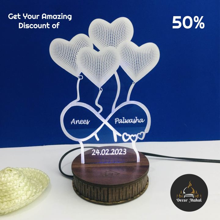 Customize 3d illusion lamp, 3D Light Lamp, Night Lamp, Decoration Piece, Gift Piece, Table Lamps Decor Mahal Brand