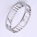 Kpop Seventeen Same Style Stainless Steel Jewelry Roman Numeral Titanium Steel Cutout Ring. 