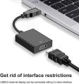 USB to HDMI Adapter, USB 3.0 to HDMI Cable Multi-Display Video Converter,USB 3.0/2.0 to HDMI 1080P Video Graphics Cable Converter with Audio for PC Laptop Projector Monitor HDTV Chromebook. 