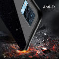 Biruiqu For Realme 8 8 Pro Shockproof Starry Colorful Tempered Glass Back Soft Silicone Edge Case Cover. 
