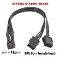 1Pcs Dual PCIe 8 Pin Female to Mini 12 Pin Male GPU Power Adapter Cable Adapter Cable for NVIDIA GeForce RTX3080 RTX3090 GPU. 