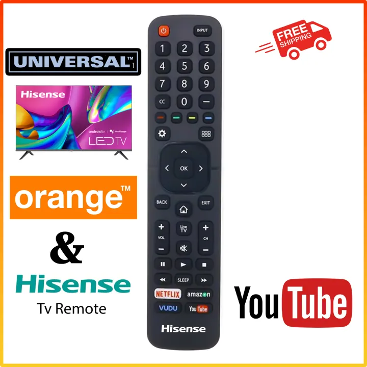 Hisense & Orange Smart LED Universal Tv Remote | All Android Hisense ...