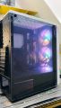 AATigers FURY White Tempered Glass Mid-Tower Gaming Case with 3X Multi-Color Lighting Fans. 