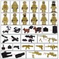 12PCS SWAT Marines Police Warrior legoingly Minifigures Building Blocks Compatible Lego Dolls with Accessories Figures Brown Dog Children Cartoon Characters Toy Boys Gifts. 