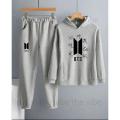 Grey Bts Signature All members Printed Winter Tracksuit Hoodie & Trouser For Women. 