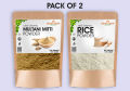 Pack of 2 - Rice Powder Organic / Flour / Floor White| Chawal ka ata / atta / aata + Multani Mitti Powder / Fuller Earth Mud (Multani Matti) - 100 Gram. 