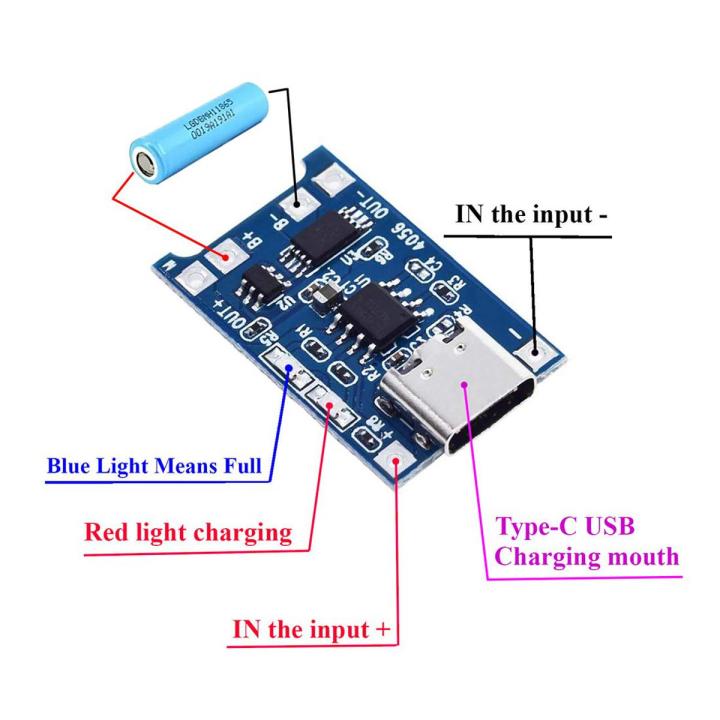 TP4056 Lithium Battery Charging Board 1A Type C BMS