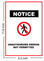 Notice Authorized Person Only Sticker, A4 size. 