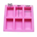 Rectangle Shape Baking & Soap Mold 6 Cavity. 