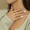 Pack of 3 pcs/set open Hip-Hop Rings for Girls twisted chain combination Rings for Girls. 