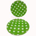 GREEN POLKA DOT PAPER PLATES - PACK OF 10 PAPER PLATES  - GREEN COLOR THEME. 