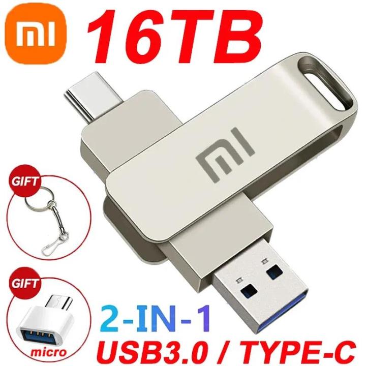 Xiaomi 16TB USB 3.0 Flash Drive 8TB Type-C U Disk High-Speed Pen Drive U Flash Drive Portable SSD 1TB 2TB for Laptop Computer