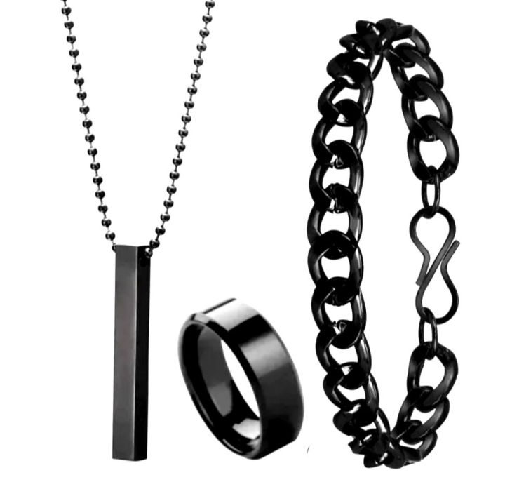 PACK%20OF%203%20MEGA%20DEAL%20FASHION%20STAINLESS%20STEEL%20%7C%20BLACK%203D-BAR%20STICK%20LOCKET%20+%20TITANIUM%20RING%20+%20CUBAN%20LINK%20CHAIN%20BRACELET%20FOR%20BOYS%20AND%20GIRLS%20%7C%20TRENDY%20JEWELRY%20SET%20FOR%20MEN%20AND%20WOMEN%20-%20Image%202