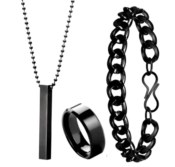 PACK%20OF%203%20MEGA%20DEAL%20FASHION%20STAINLESS%20STEEL%20%7C%20BLACK%203D-BAR%20STICK%20LOCKET%20+%20TITANIUM%20RING%20+%20CUBAN%20LINK%20CHAIN%20BRACELET%20FOR%20BOYS%20AND%20GIRLS%20%7C%20TRENDY%20JEWELRY%20SET%20FOR%20MEN%20AND%20WOMEN%20-%20Image%202