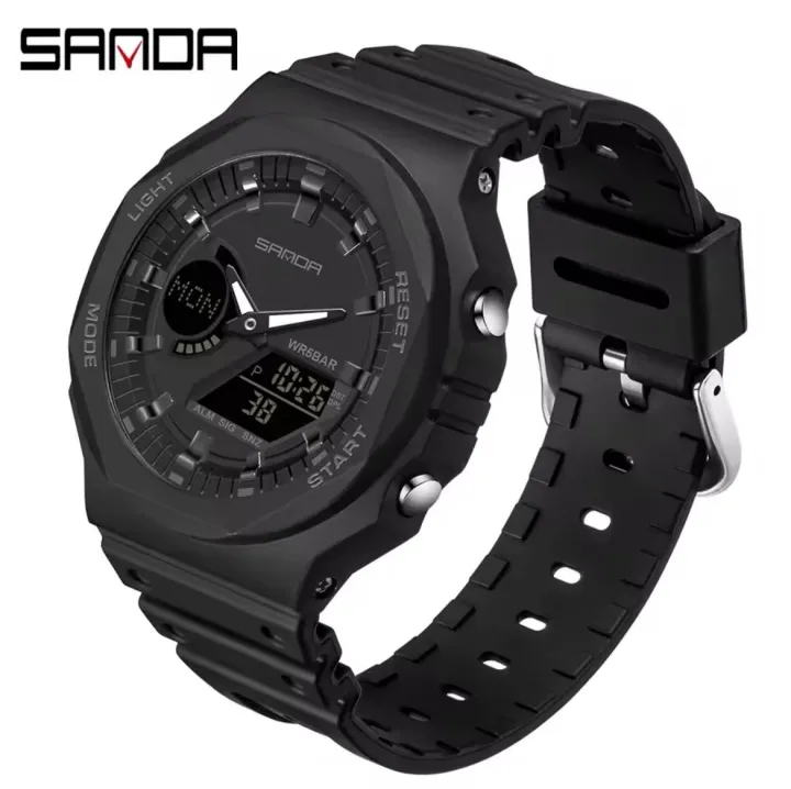 MEN'S%20Dual%20Time%20Wrist%20Sports%20Watch%20Sanda%206016%20Waterproof%20WorldTime%20Model%20-%20Image%202