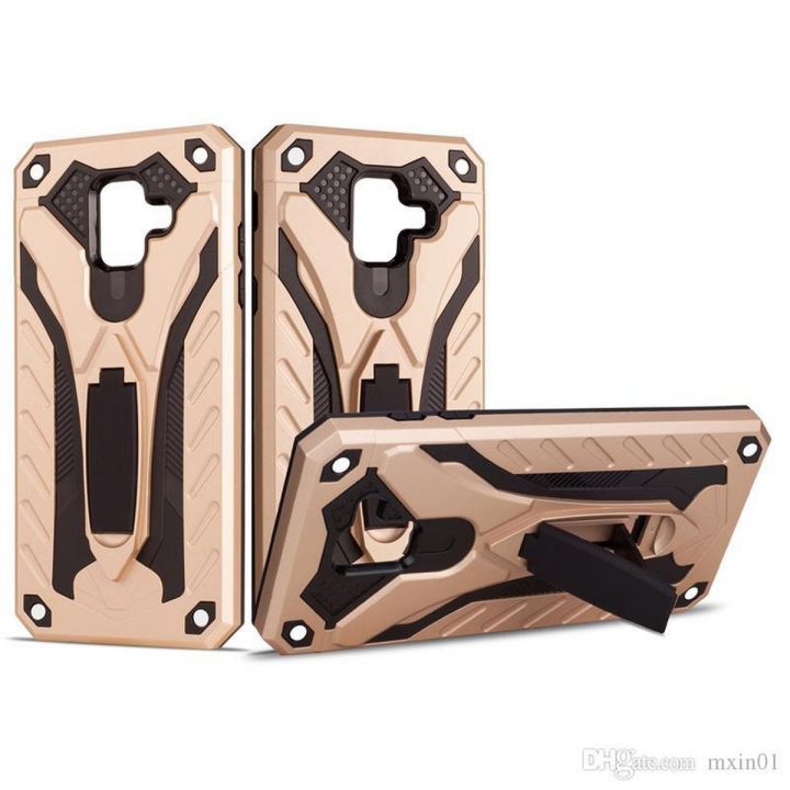 Samsung Galaxy J6 Plus Armor Back Cover, Shockproof TPU with Foldable Kickstand