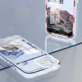 Hontinga for Samsung Galaxy S21 FE 5G Back Cover Sunrise Mountain Crystal Case Camera Protection Transparent TPU Soft Phone Cases. 