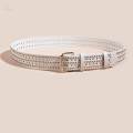 Fashion Men Rivet Belt Adjustable PU Leather Casual Punk Cool Boy Girl white. 