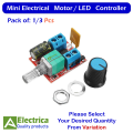Mini DC PWM Motor Speed Controller Module 5V-30V 90W Motor/LED Dimmer With Self Recovery Fuse  by Electrica. 