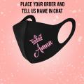 Customized Naming Mask_Pink Custom Mask Washable Custom Naming Mask , Boys & Girls Fashion Mask , Stretchable On Face ,Any Text-Company Name -Printing Custom Mask-Name Mask-Its Wow Fashion. 