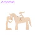 Wooden Family Puzzle Handcrafted Wooden Animal Puzzle Perfect Gift for Christmas Birthdays Special Occasions Fox Rabbit Cat Horse Design Unique Ornament for Home Decor Mother Day Wooden Ornament. 