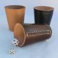 Dice Cups camel leather material Leather Flannel Dice Cup. 