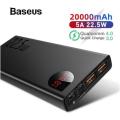 Baseus Adaman Metal Digital Display Quick Charge Power Bank 22.5W 20000mAh - Black. 