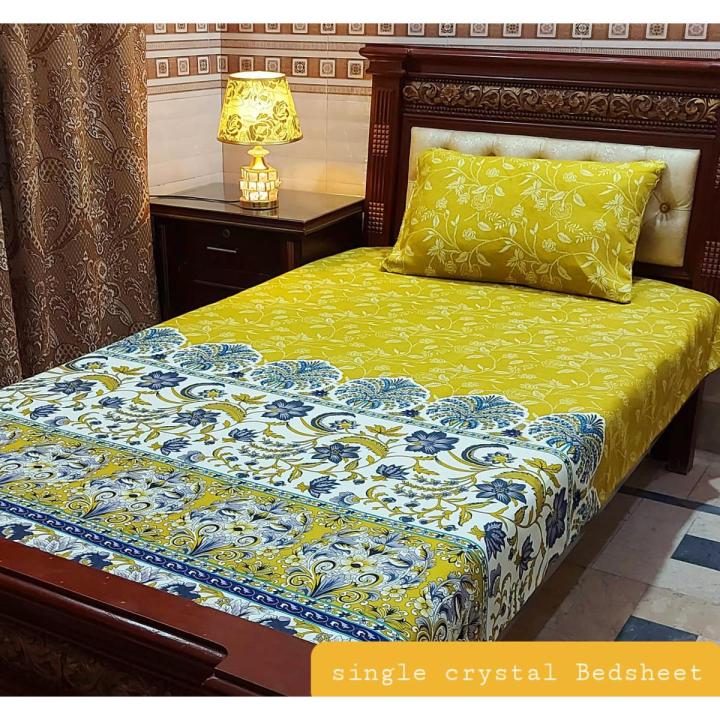 Cotton Bed Sheet Single Size (Stitched)  2PC/3D