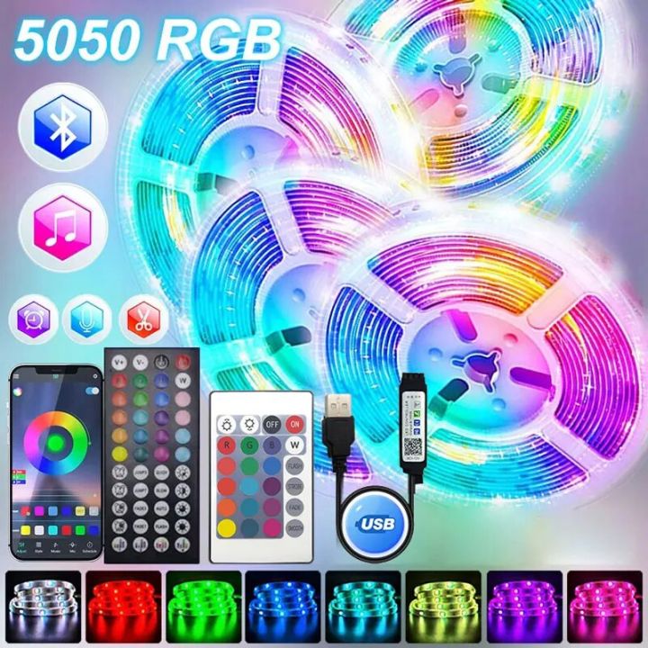 1-30M Smart Led Strip Light Rgb Usb 5V Flexible Lamp Tape 5050 Diode ...