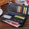 New Luxury Business Bifold Men's Leather Wallet With Zipper Pocket for Mobile and ATM Card Holder Slots Multifunctional Purse For Man Clutch Bag in Black and Brown. 