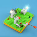 Funny Science Physical Experiment Education Toys DIY Hand Crank Generator Model. 