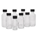 6pcs Small Clear Glass Bottles With Lids Glass Containers Round Sample Bottles For Juice, Oils, Ginger Shots, Whiskey, Liquids. 