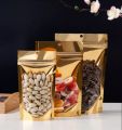 16x24 cm food Grade Front Transparent Back Golden Standup Pouches 100pcs/Lot. 