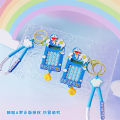 Genuine Doraemon computer keychain, mini handheld calculator, Tinker Bell pendant, student school bag ornament. 