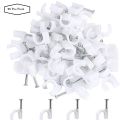 PVC cable clips with nail for wall mounting fiber optic wires 9 MM. 