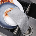 1/5Pcs Non-Scratch Steel Wire Dishcloth Daily Cleaning Cloth Non Stick Oil Wiping Cloth Kitchen Stove Dishwashing Pot Washing Dishes. 