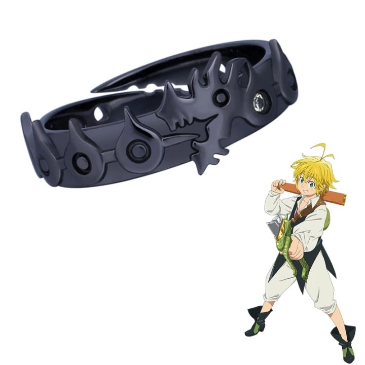 Anime The Seven Deadly Sins Rings Meliodas Cosplay Unisex Adjustable Dragon's Sin of Wrath Rings Jewelry Accessories