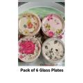 Pack of 6 Beautiful Design Small Plates For Water Glass - Drinking water Glass Cover Plate For Home and Office.. 