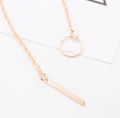 Exclusive Golden Long Strip Pendant Necklace For Women - Golden. 