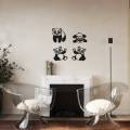 3D Wooden Wall Art 4 Pieces Wooden Panda Room Decoration Pair of Panda Wall Art Beautiful Wall Decor for Bedroom for Home and Shop - Wooden Wall Decor. 