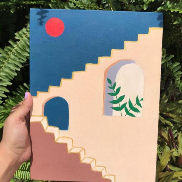 Dreamy Designs Handpainted canvas size 12x12 acrylic painting art and craft hand painted painting canvas wall decor gifts