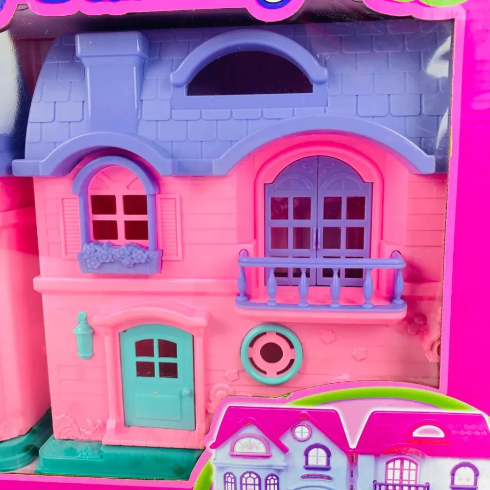 Doll House Happy Family Villa Set For Girls Lovely Pink Doll